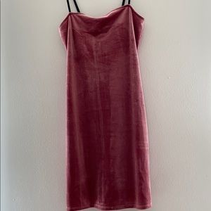 Pink velvet dress